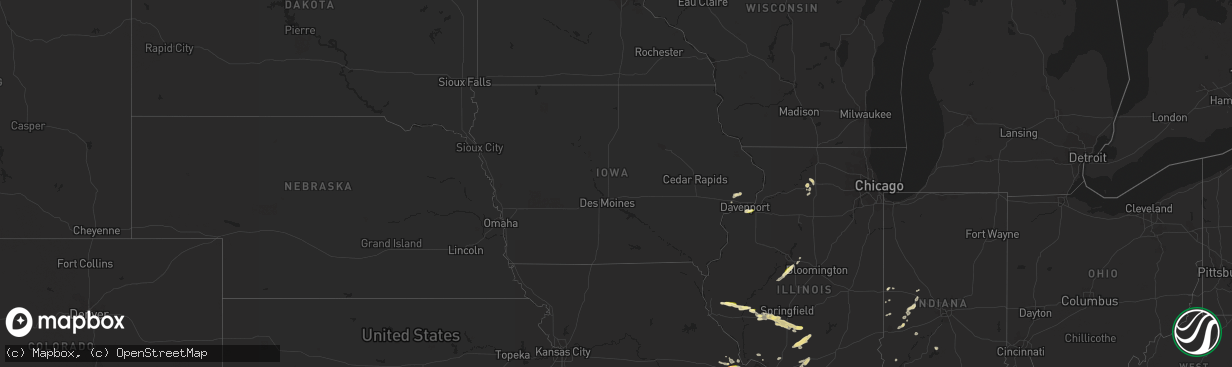 Hail map in Iowa on September 26, 2023