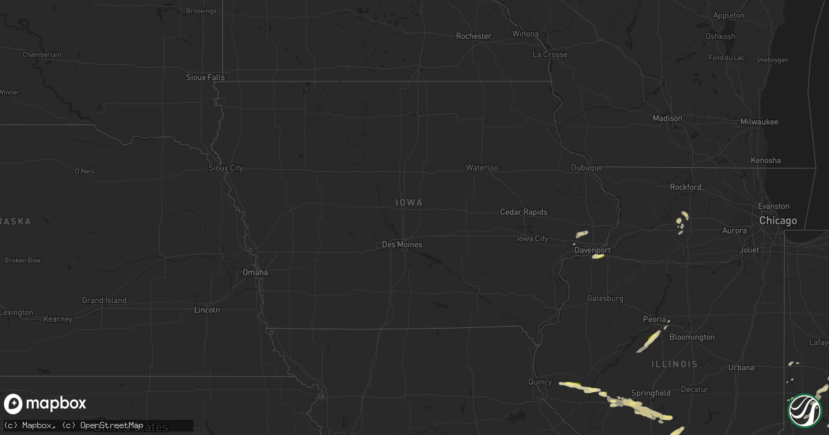 Hail map in Iowa on September 26, 2023