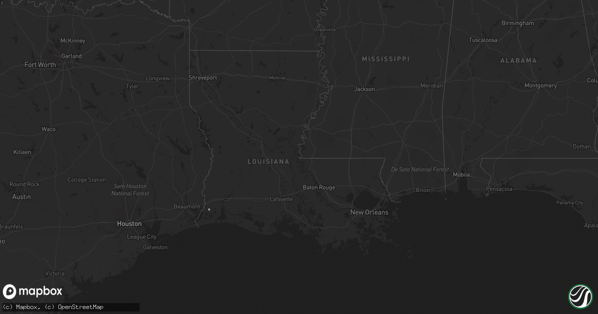 Hail map in Louisiana on September 26, 2023