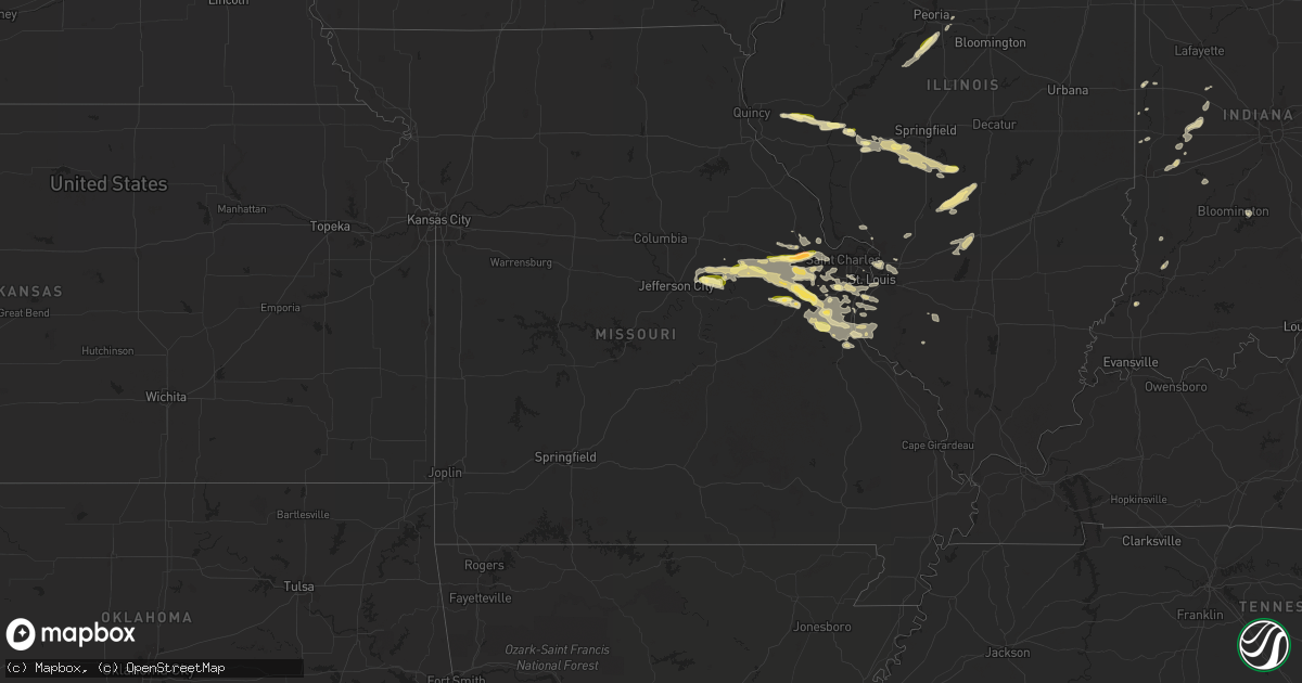 Hail map in Missouri on September 26, 2023