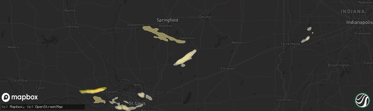 Hail map in Nokomis, IL on September 26, 2023