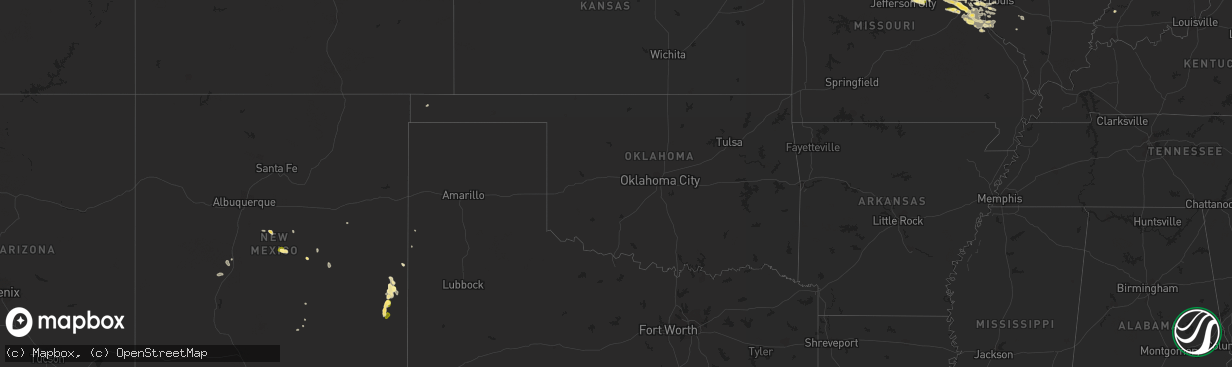 Hail map in Oklahoma on September 26, 2023