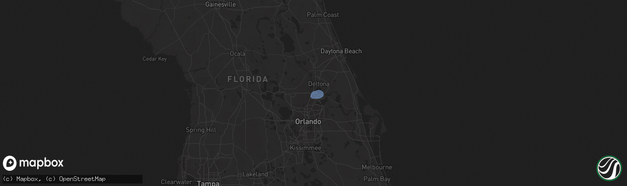 Hail map in Sanford, FL on September 26, 2023