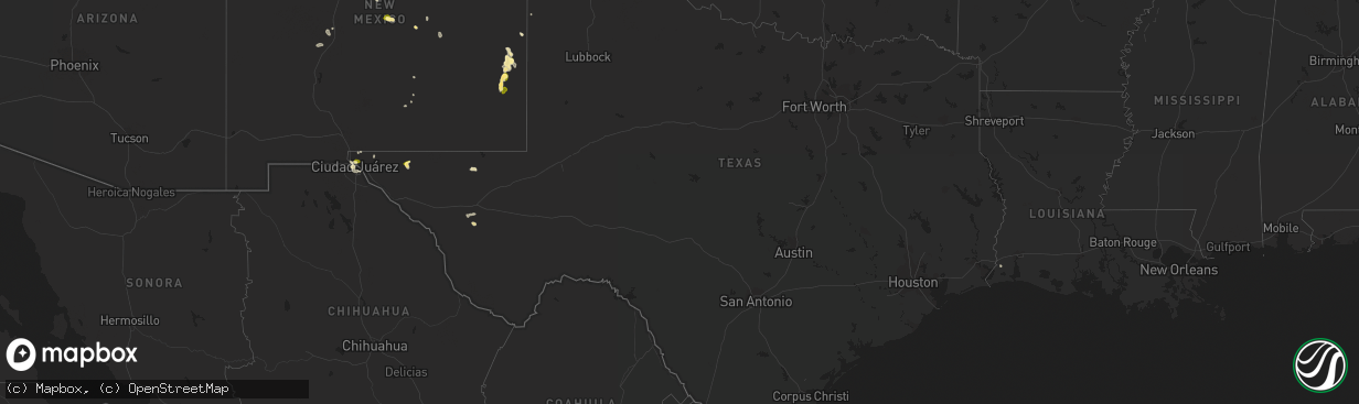 Hail map in Texas on September 26, 2023