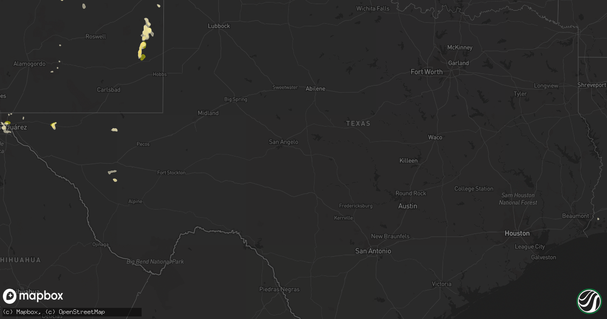 Hail map in Texas on September 26, 2023