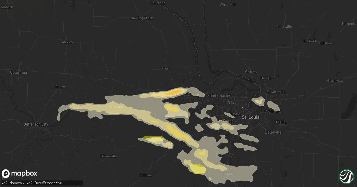Hail map in Wentzville, MO on September 26, 2023