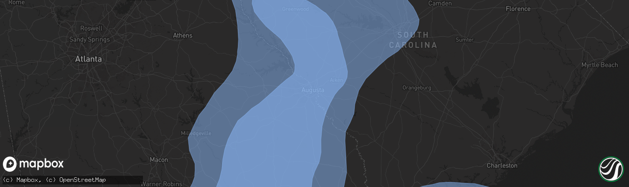 Hail map in Augusta, GA on September 26, 2024