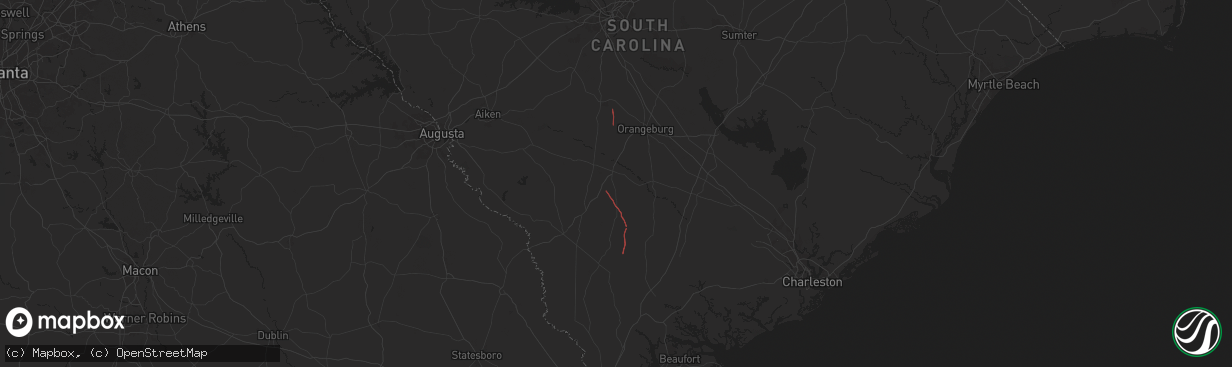 Hail map in Bamberg, SC on September 26, 2024