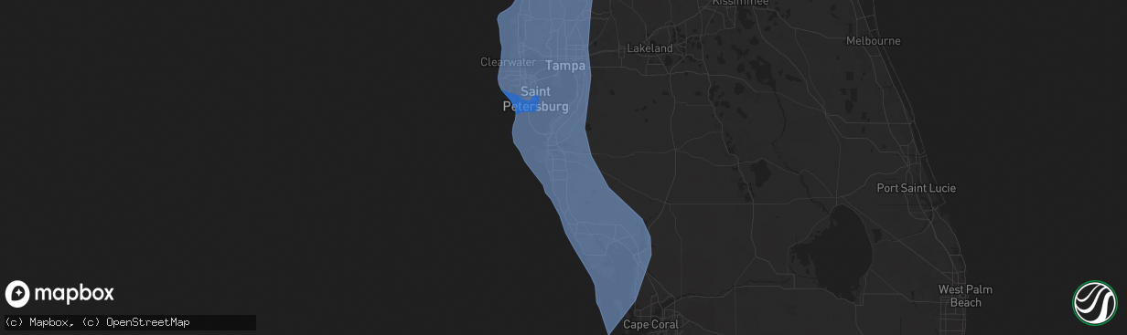 Hail map in Bradenton, FL on September 26, 2024