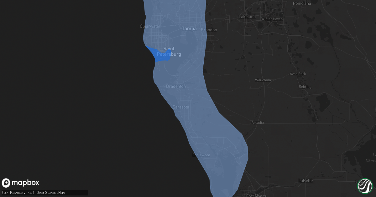 Hail map in Bradenton, FL on September 26, 2024