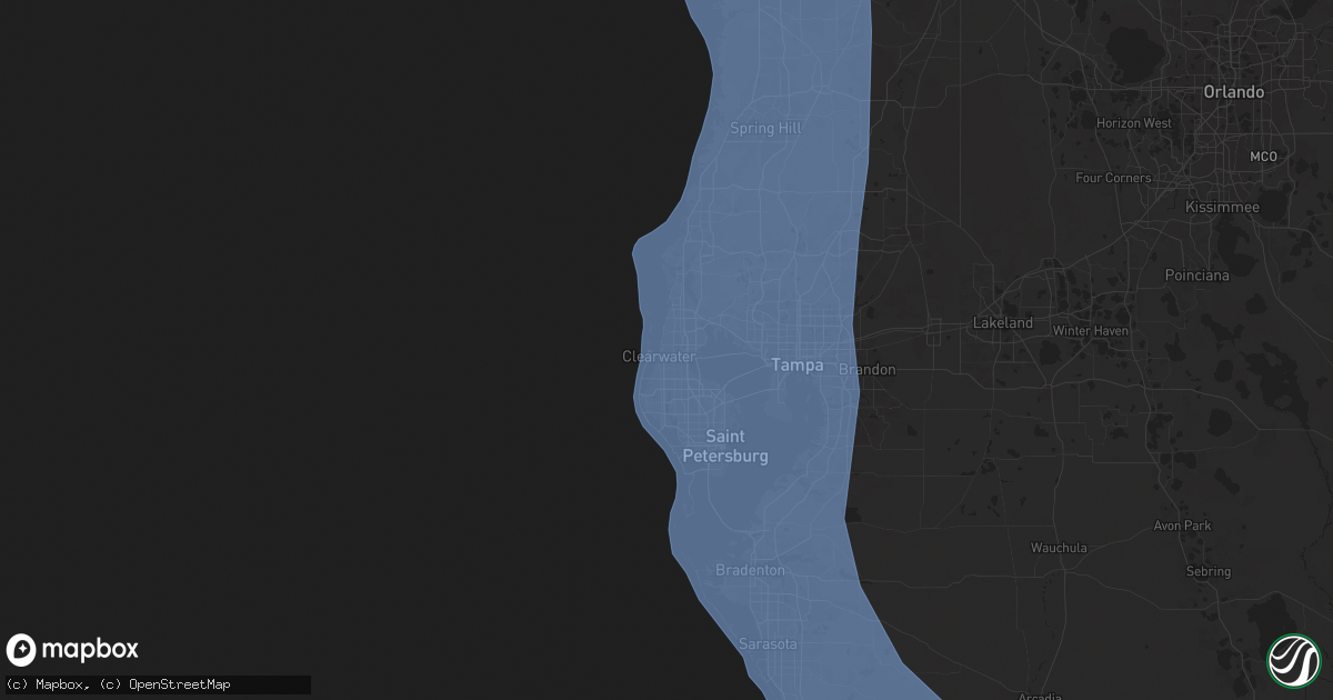 Hail map in Clearwater, FL on September 26, 2024