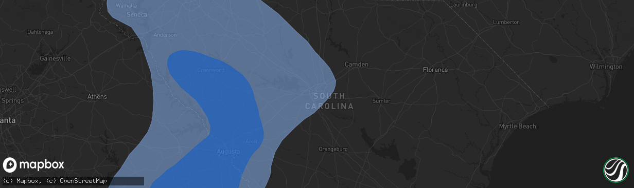 Hail map in Columbia, SC on September 26, 2024