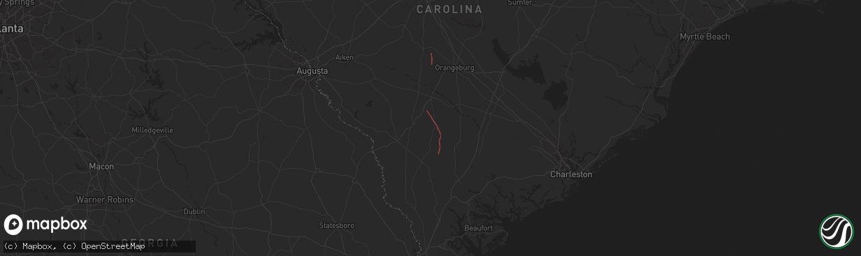 Hail map in Ehrhardt, SC on September 26, 2024