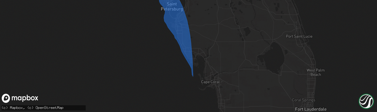 Hail map in Englewood, FL on September 26, 2024