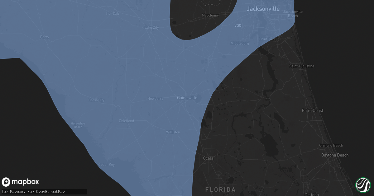 Hail map in Gainesville, FL on September 26, 2024