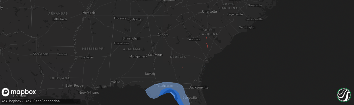 Hail map in Georgia on September 26, 2024