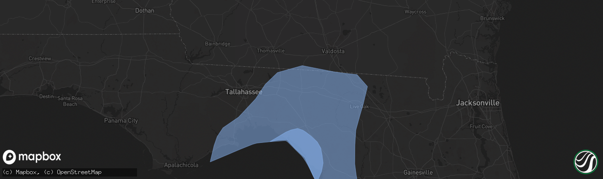 Hail map in Greenville, FL on September 26, 2024