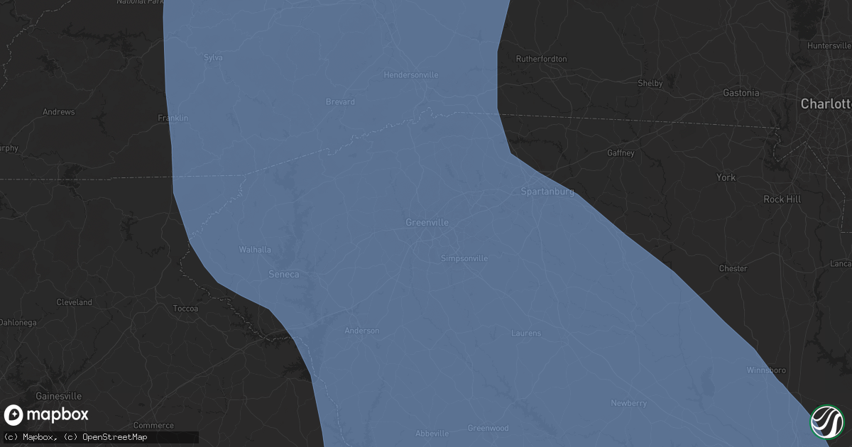 Hail map in Greenville, SC on September 26, 2024