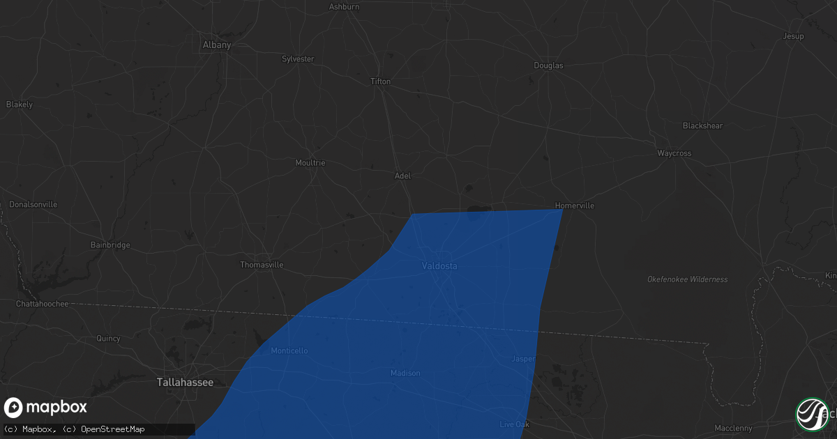 Hail map in Hahira, GA on September 26, 2024