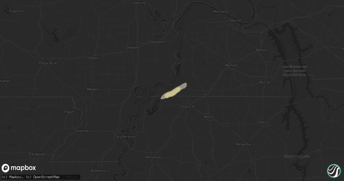 Hail map in Hickman, KY on September 26, 2024
