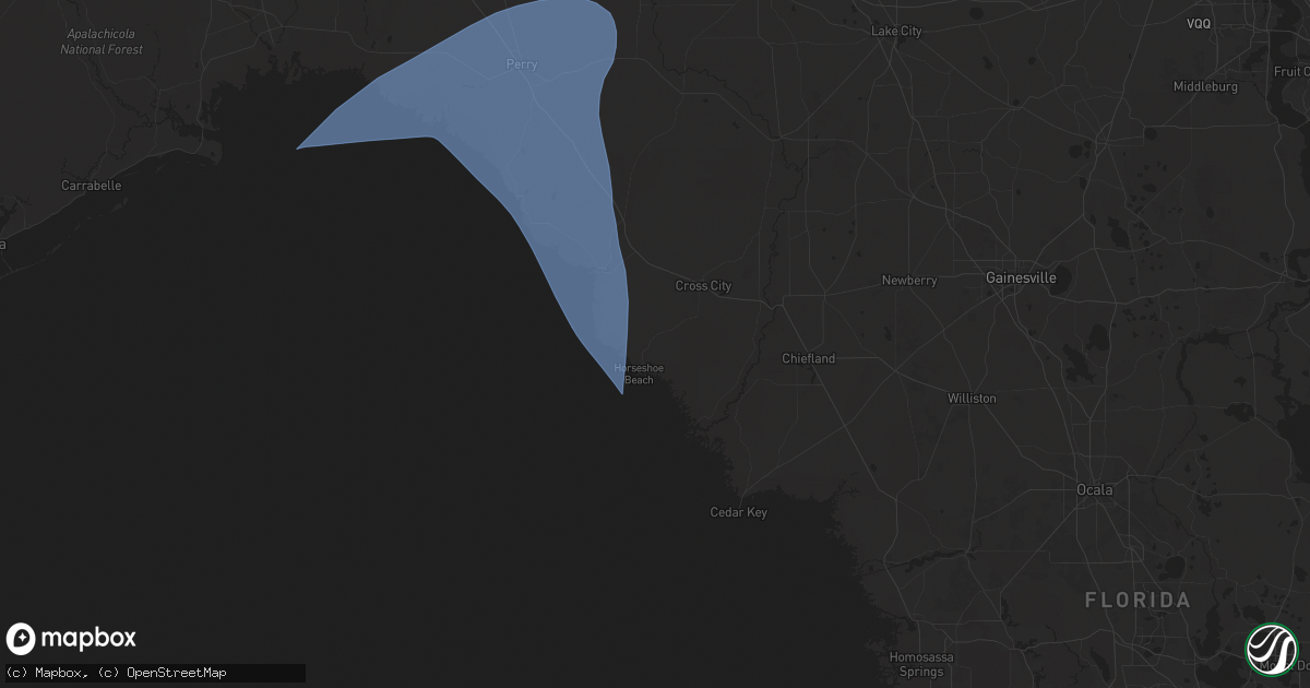 Hail map in Horseshoe Beach, FL on September 26, 2024