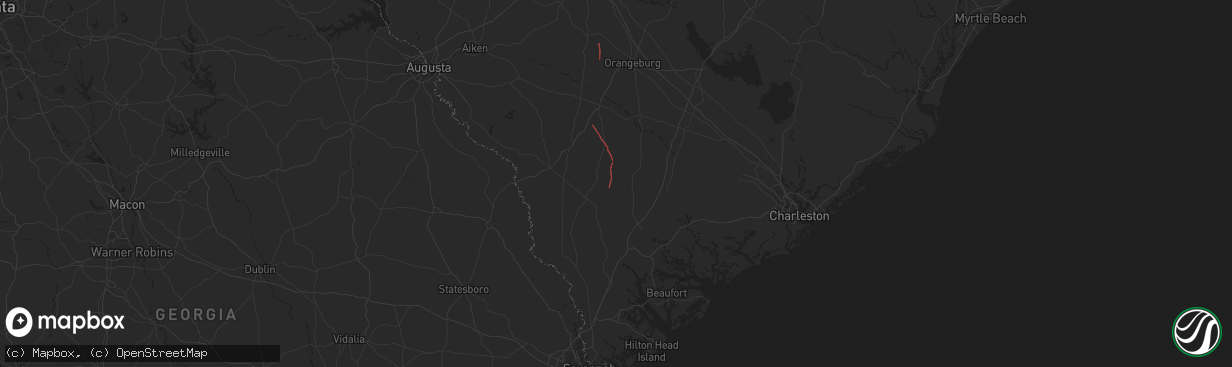 Hail map in Islandton, SC on September 26, 2024