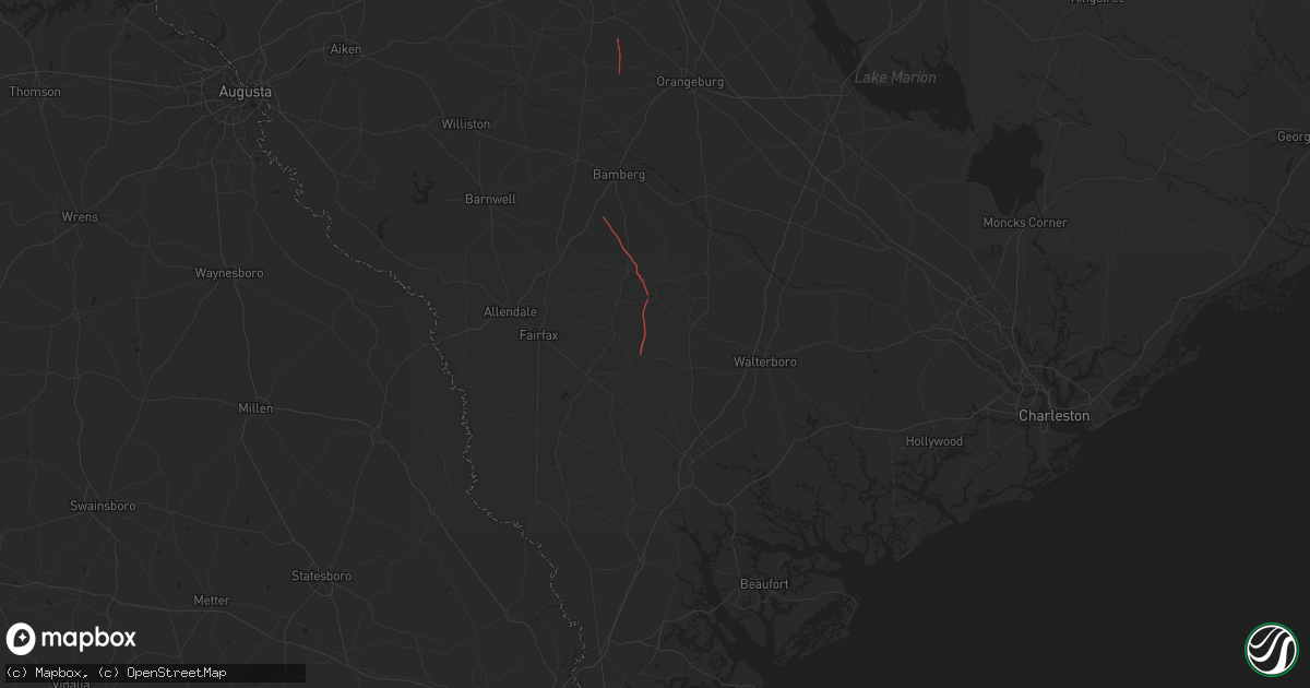 Hail map in Islandton, SC on September 26, 2024