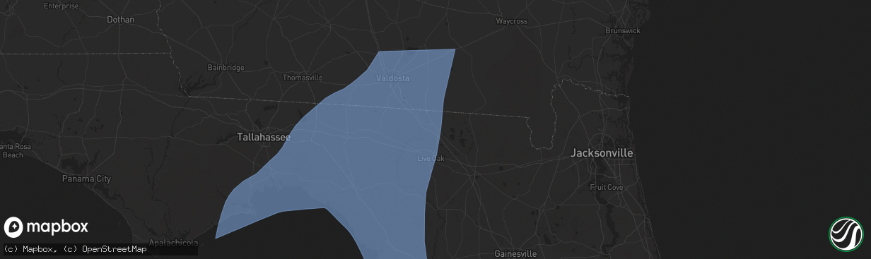 Hail map in Jasper, FL on September 26, 2024