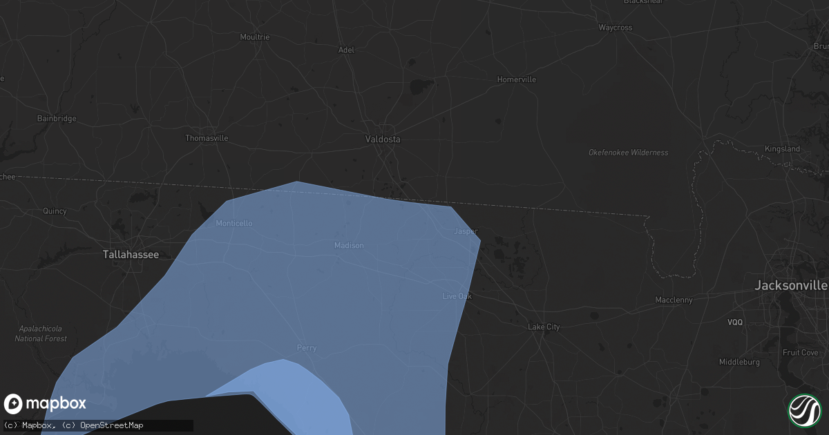 Hail map in Jennings, FL on September 26, 2024
