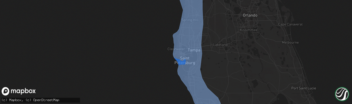 Hail map in Largo, FL on September 26, 2024