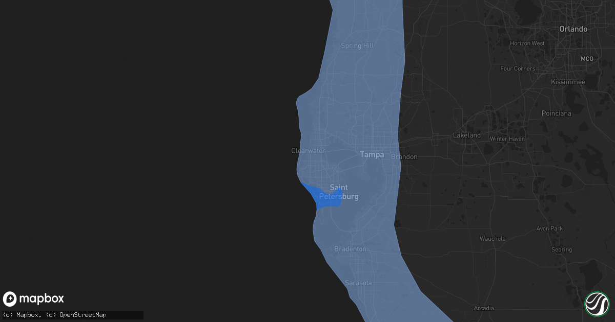 Hail map in Largo, FL on September 26, 2024
