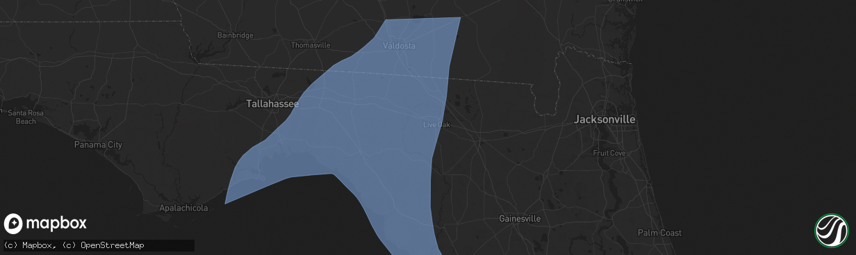 Hail map in Live Oak, FL on September 26, 2024