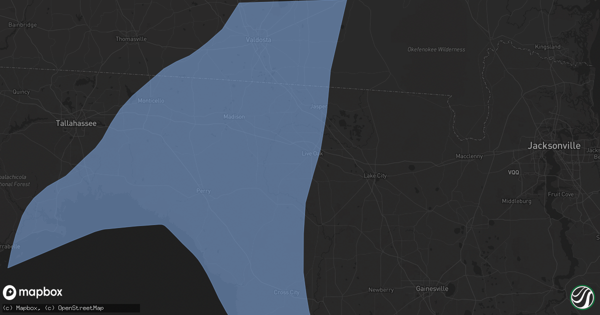 Hail map in Live Oak, FL on September 26, 2024