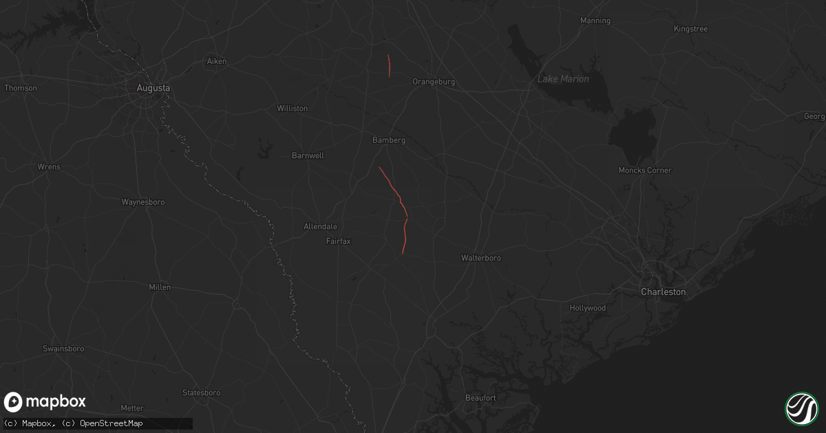 Hail map in Lodge, SC on September 26, 2024