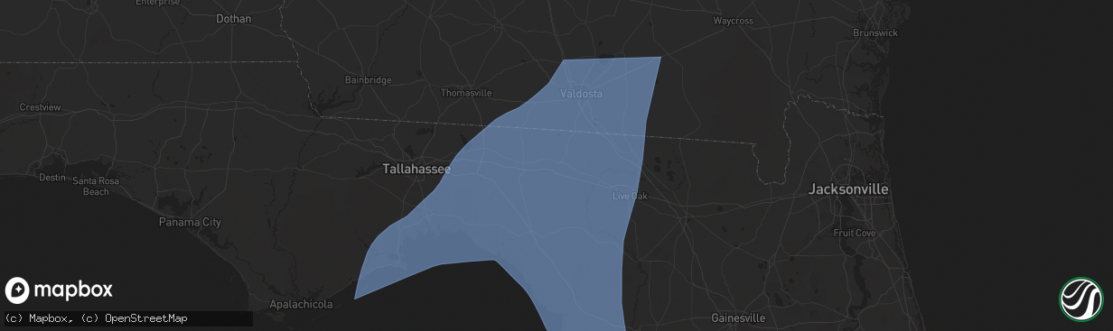 Hail map in Madison, FL on September 26, 2024