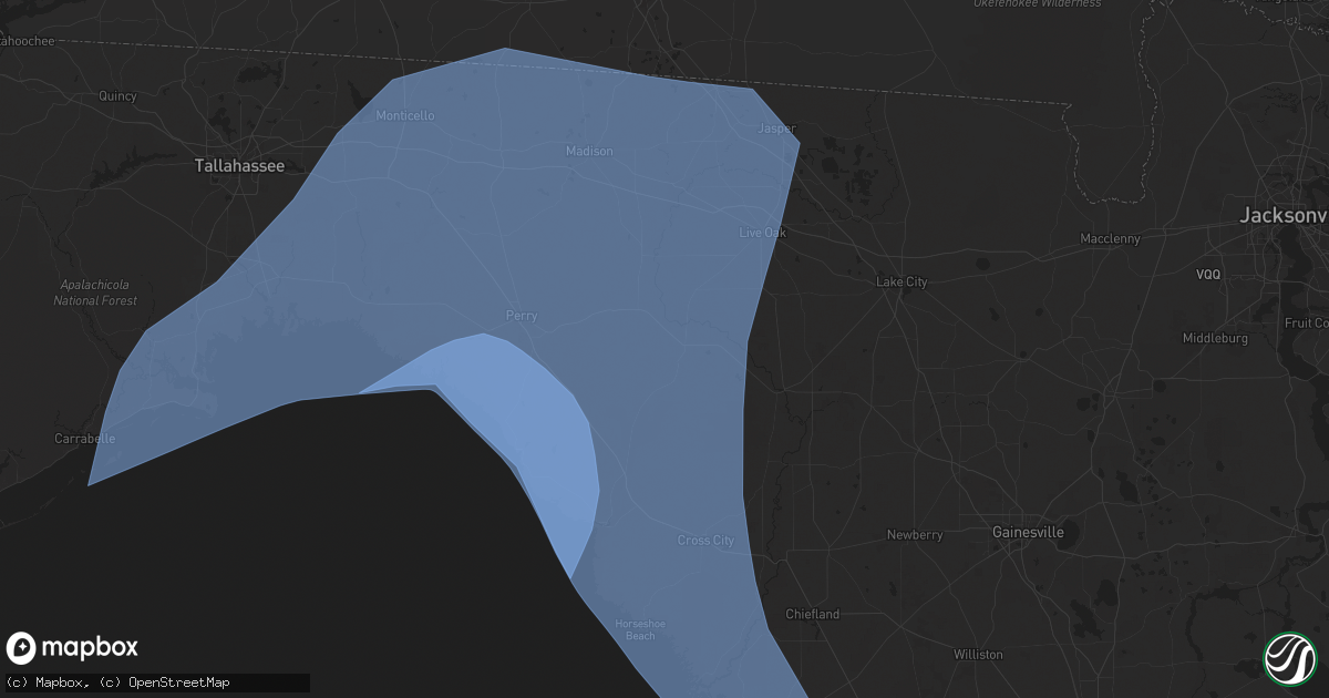 Hail map in Mayo, FL on September 26, 2024
