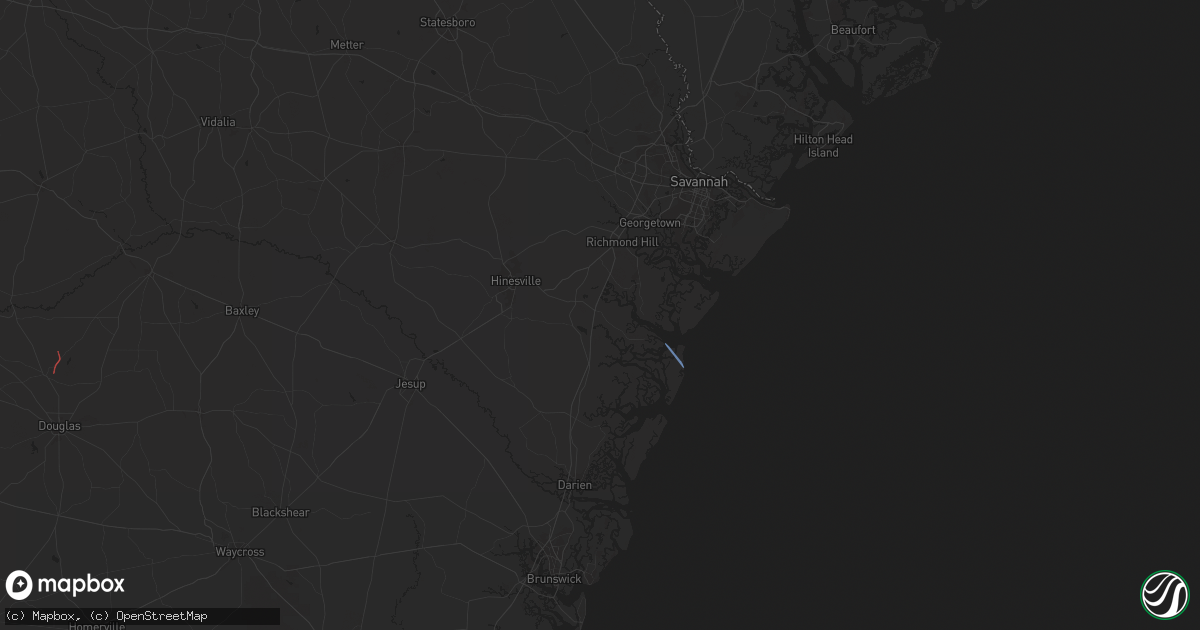 Hail map in Midway, GA on September 26, 2024