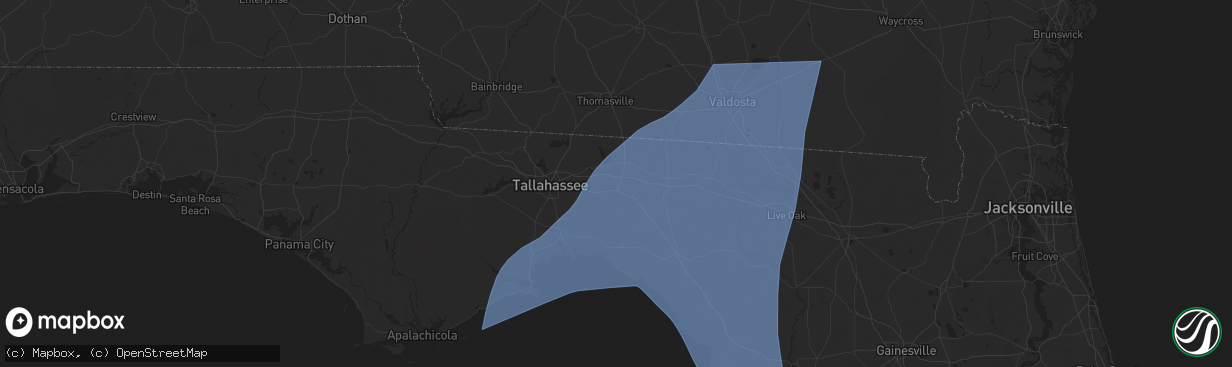 Hail map in Monticello, FL on September 26, 2024