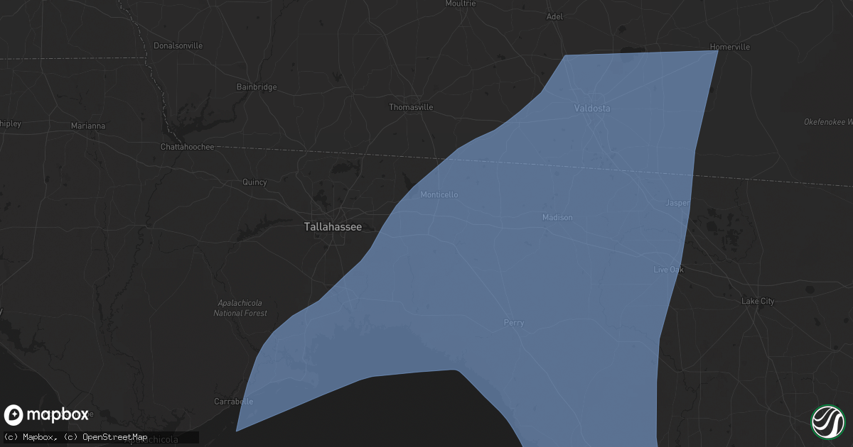 Hail map in Monticello, FL on September 26, 2024