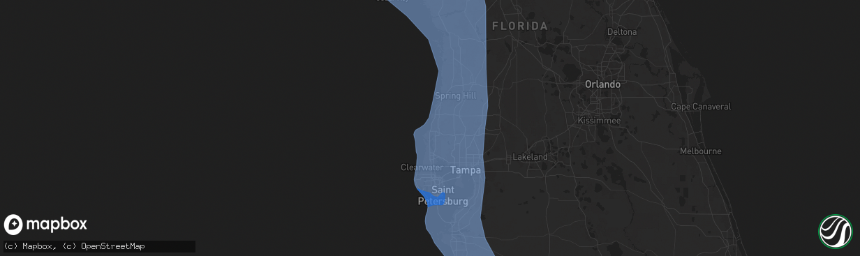 Hail map in New Port Richey, FL on September 26, 2024