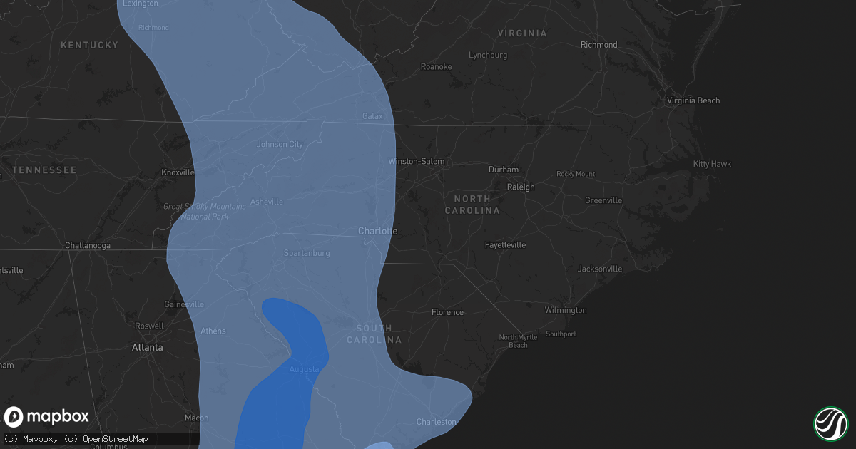 Hail map in North Carolina on September 26, 2024