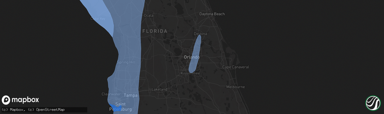 Hail map in Orlando, FL on September 26, 2024