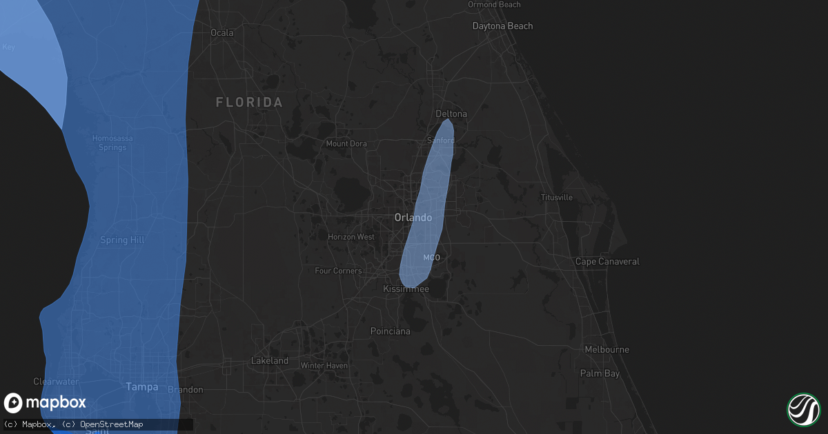 Hail map in Orlando, FL on September 26, 2024