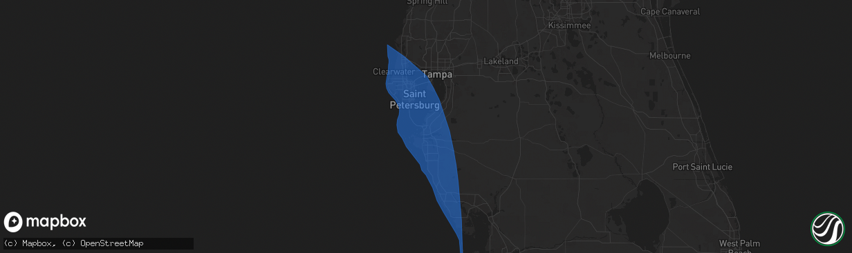 Hail map in Palmetto, FL on September 26, 2024