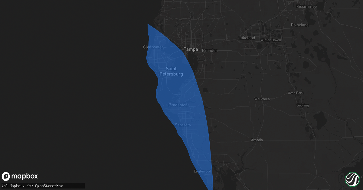 Hail map in Palmetto, FL on September 26, 2024