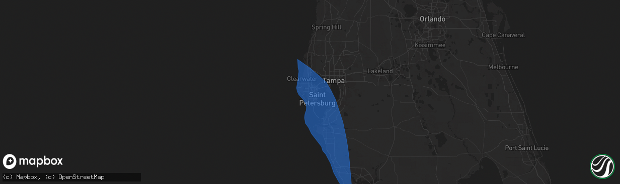 Hail map in Pinellas Park, FL on September 26, 2024