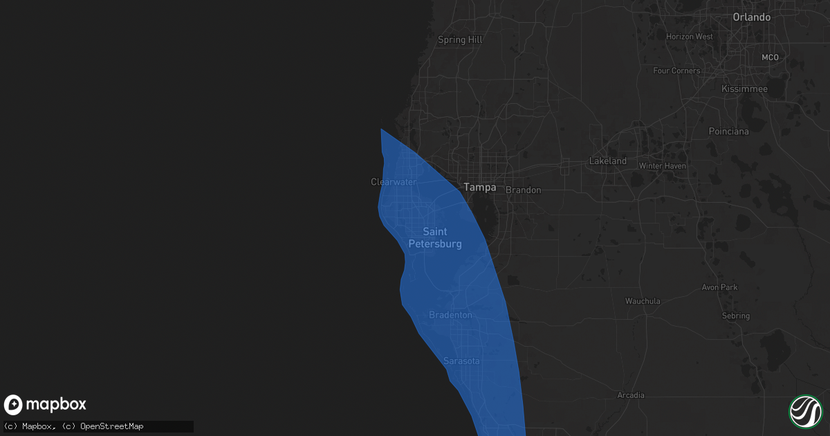 Hail map in Pinellas Park, FL on September 26, 2024