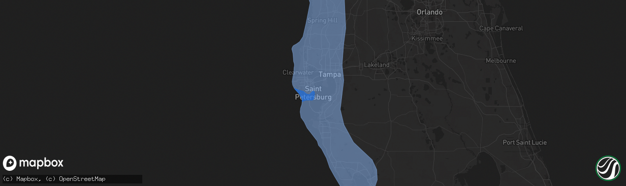 Hail map in Saint Petersburg, FL on September 26, 2024