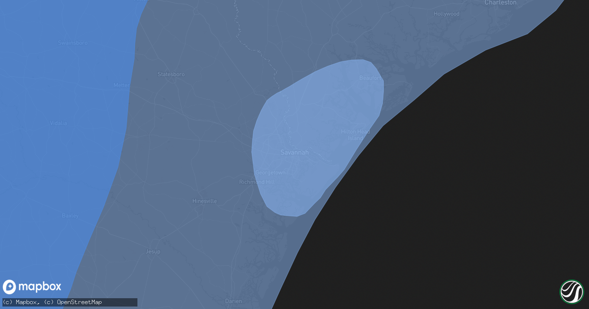 Hail map in Savannah, GA on September 26, 2024