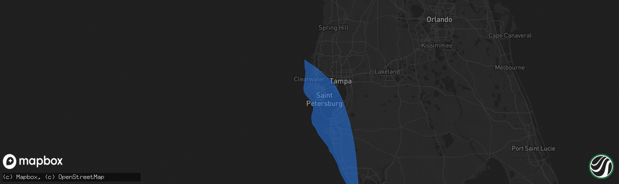 Hail map in Seminole, FL on September 26, 2024